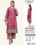2Pc Lawn Unstitched Suit ( Code : 14 )