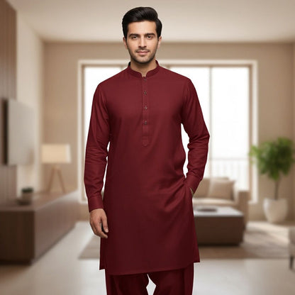 Booski Fabric ( Red Mehroon )
